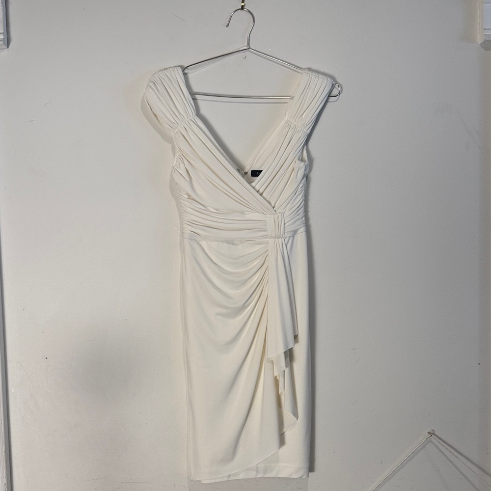 White House Black Market Asymmetrical White Dress